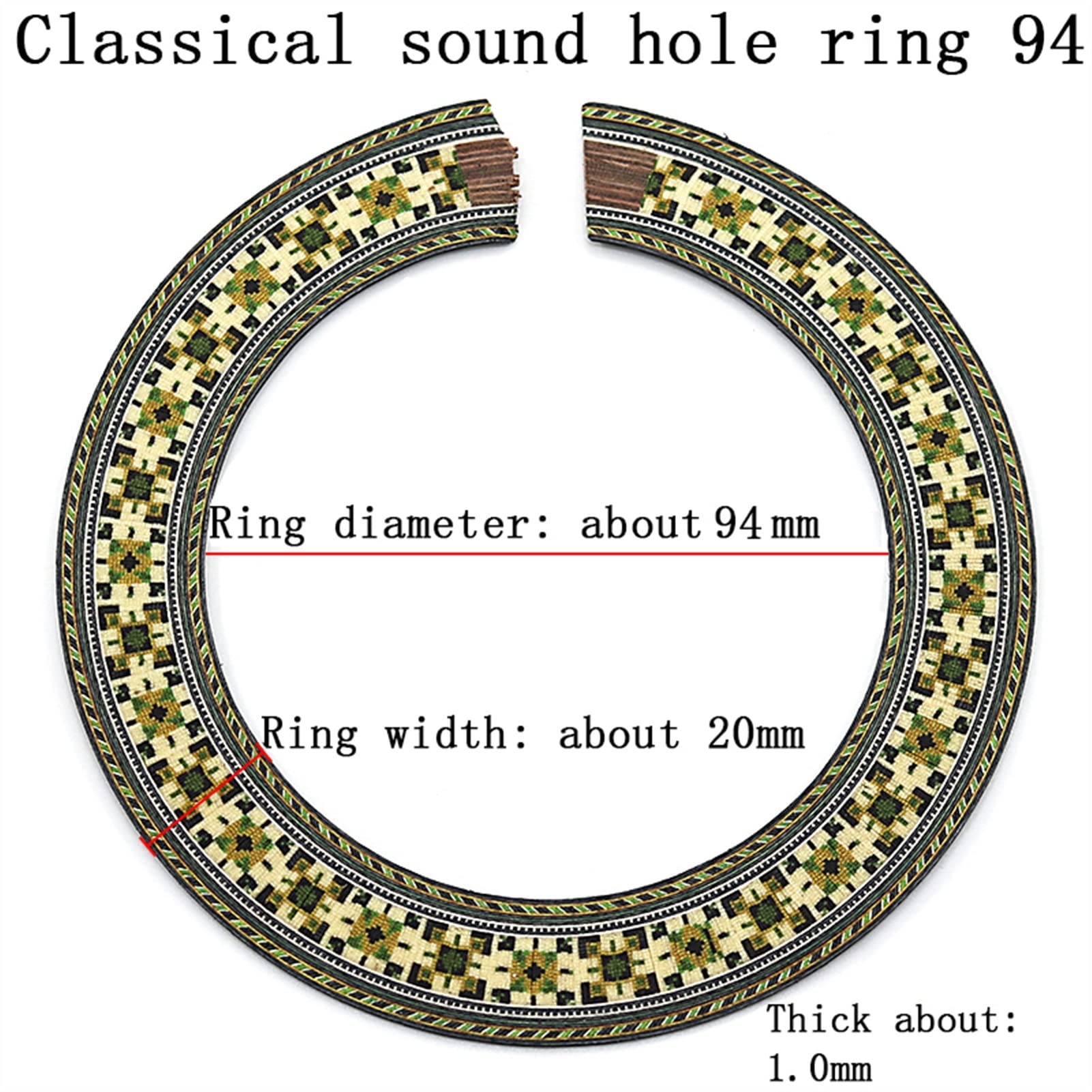 3pcs Wooden Guitar Sound Hole Inlays for Classical Guitars - Premium Guitar Accessories Kit for Repair & Decoration - Perfect for DIY, Maintenance & Enhancing Acoustic Sound