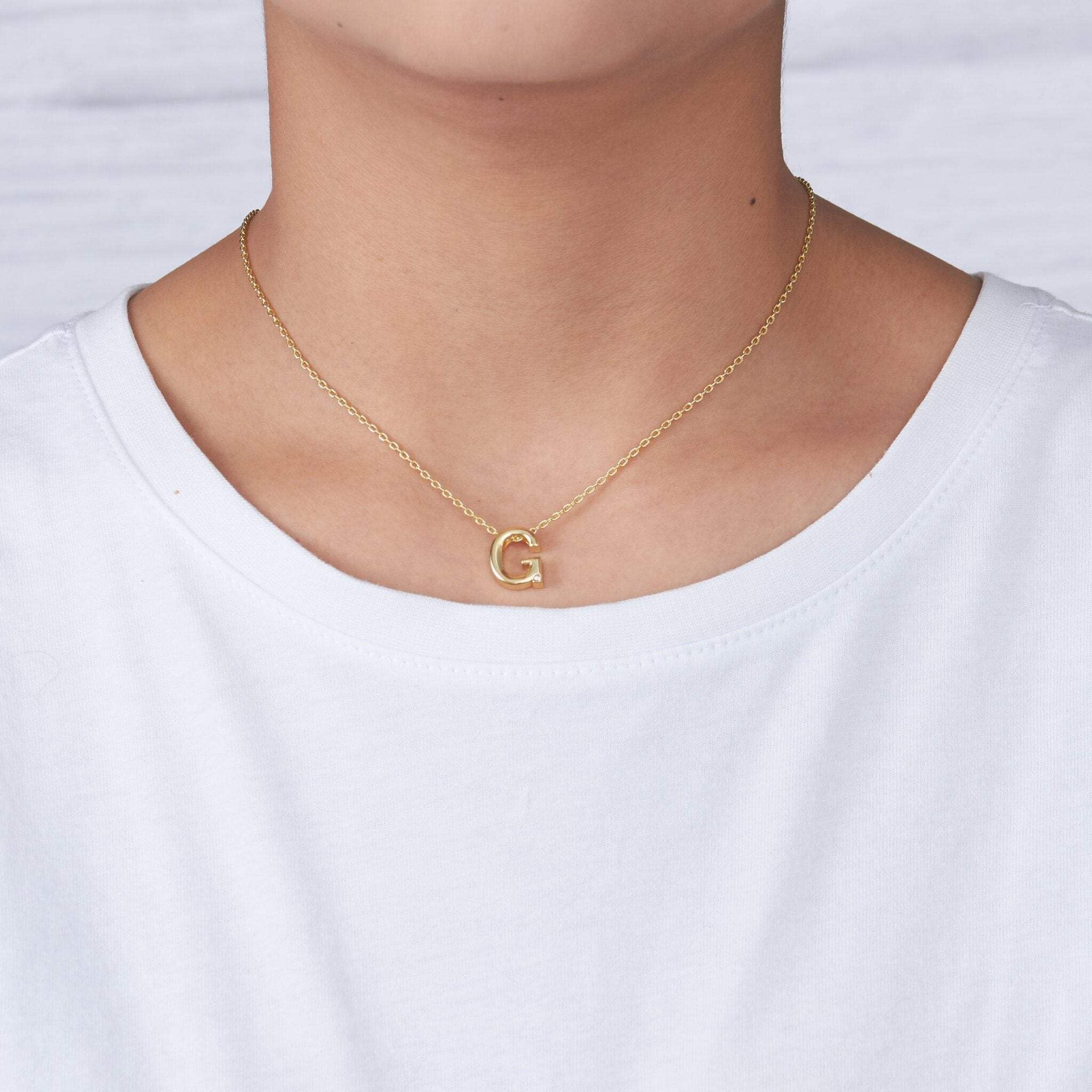 Gold Plated Initial Necklace A-Z with Zircondia® Crystals - Perfect Gift for Her