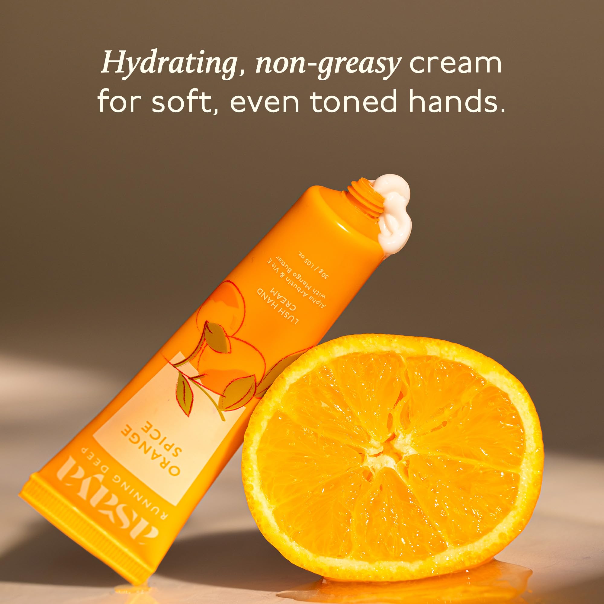 Asaya Orange Spice Hand Cream for Women & Men - Nourishing & Brightening Moisturizer with Alpha Arbutin, Mango Butter & Vitamin E | Softens Dry, Rough Hands | Non-Sticky, Quick Absorbing Formula | Reduces Tan & Pigmentation | Vegan, Alcohol-Free, Paraben-Free | Travel-Friendly 30g Tube | Perfect for Office, Travel & Dry Winter Care