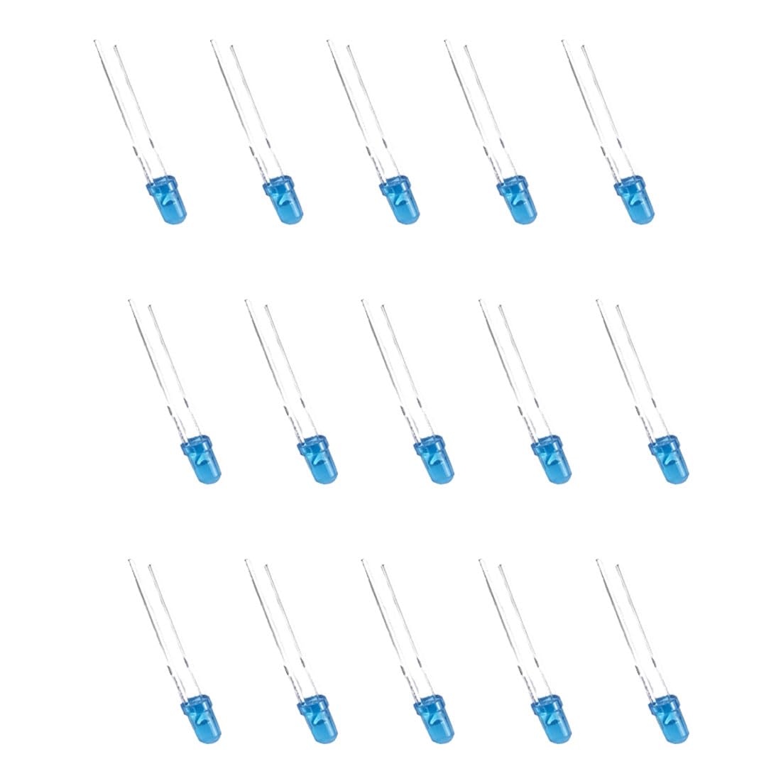 100 Pack 5mm Blue LED Emitting Diodes - 20mA Round Head Indicator Lights for DIY Electronics Projects - Perfect for Circuit Boards, Arduino Projects, and Home Lighting Decorations