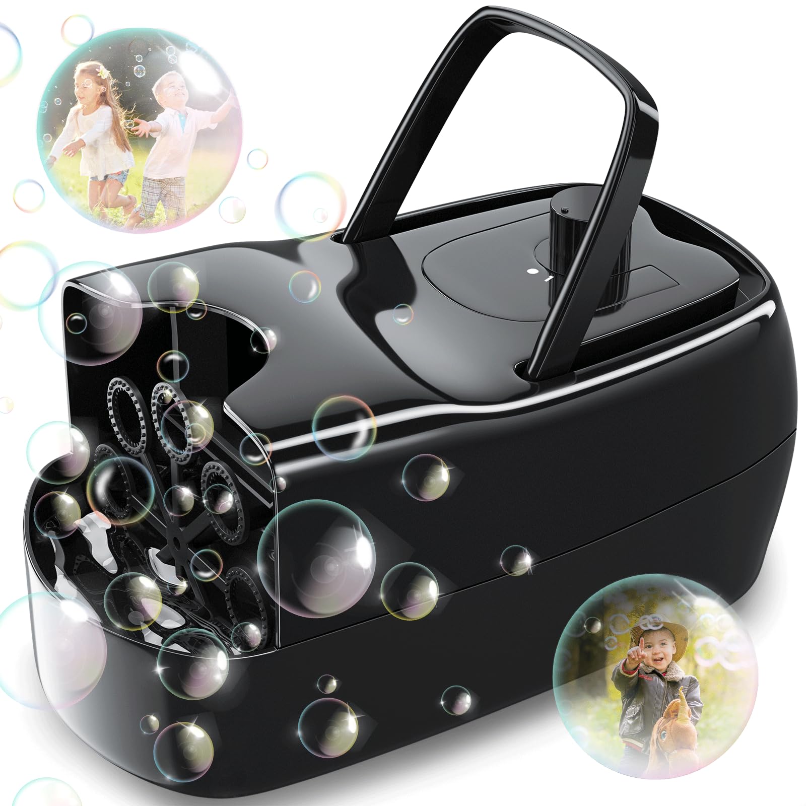 Best Bubble Machine for Kids - Automatic Electric Bubble Blower Maker with 500+ Bubbles Per Minute - Portable Party Decorations for Weddings, Birthdays & Outdoor Events - Fun Summer Toy for Backyard, Park & Pool Parties