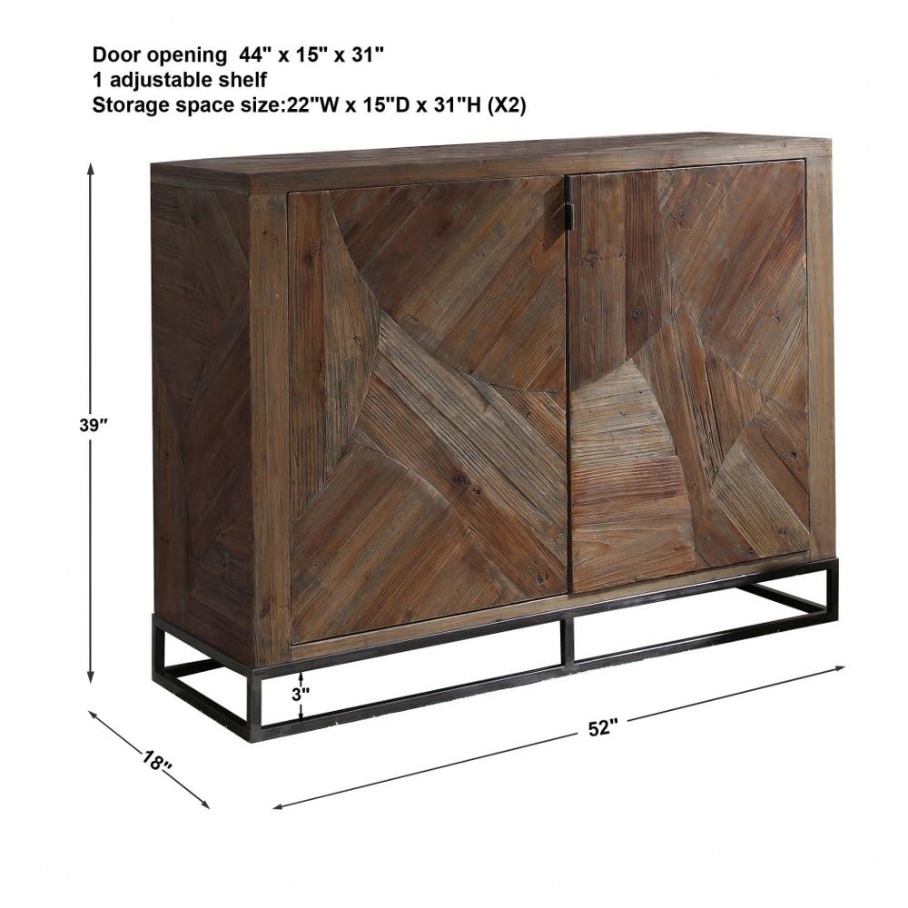 52 Inch 2 Door Storage Cabinet with Adjustable Shelves - Modern Home & Office Organization Solution for Bedroom, Living Room or Garage Storage