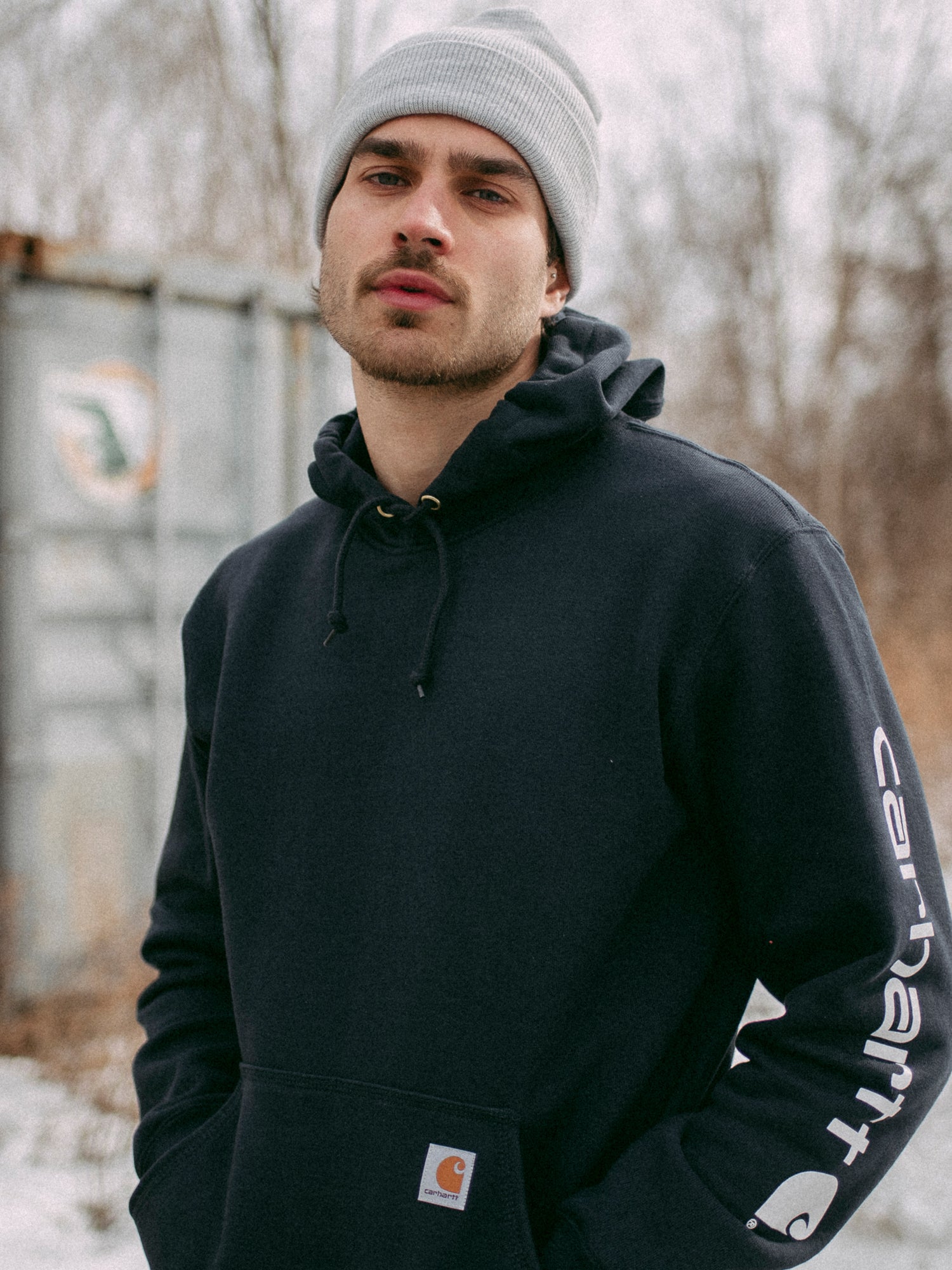 Carhartt Men's Sleeve Pullover Hoodie - Heavyweight Fleece Lined Sweatshirt for Work & Outdoor Activities