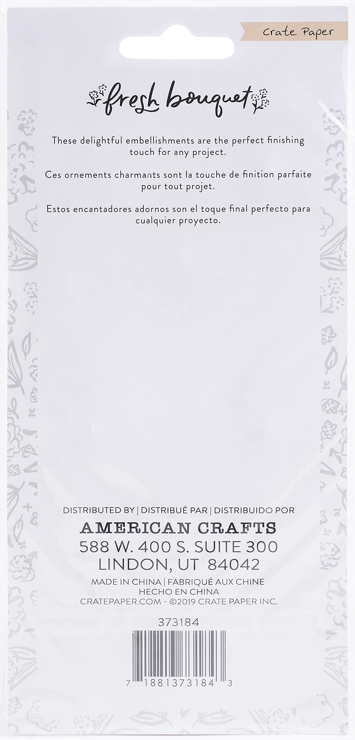 Crate Paper Fresh Bouquet Clips - Decorative Floral Paper Clips for Scrapbooking, Journaling, and DIY Crafts - Perfect for Wedding Invitations, Greeting Cards, and Photo Albums