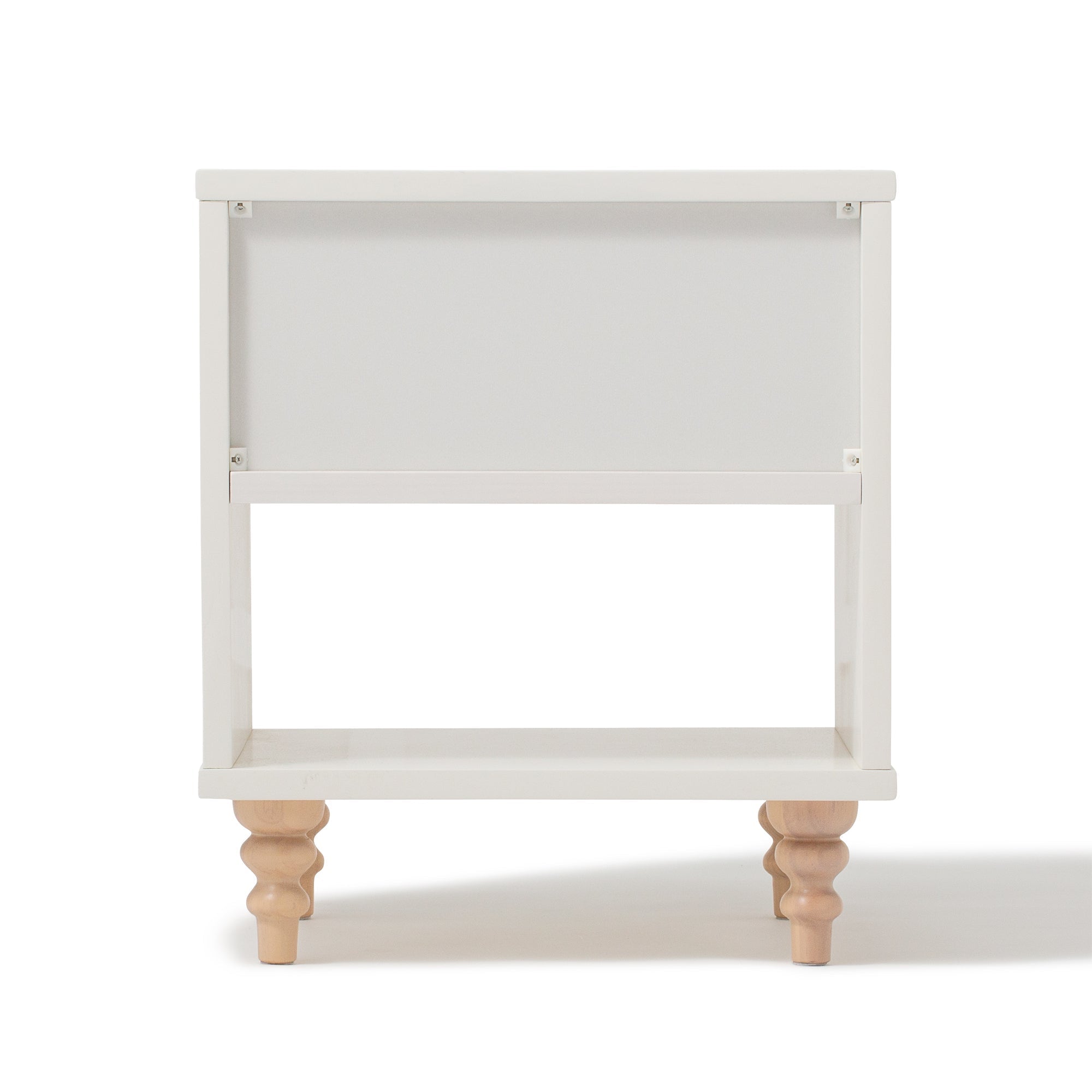Modern Nightstand with White X Natural Finish - 16.5