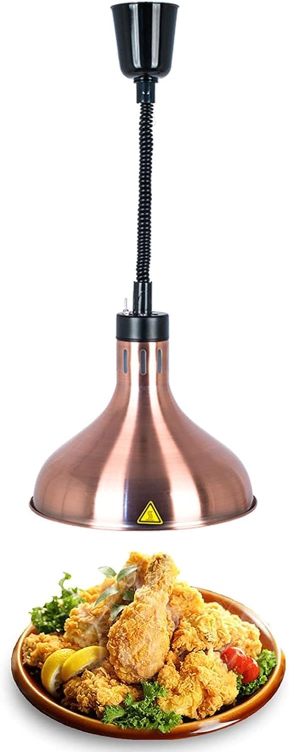 Commercial Food Heat Lamp - Adjustable Hanging Buffet Warmer for Restaurants & Catering - Bronze Food Preservation Chandelier - Perfect for Buffets, Outdoor Events & Food Display Stations - Ideal for Keeping Meals Warm at Weddings, Banquets & Cafeterias