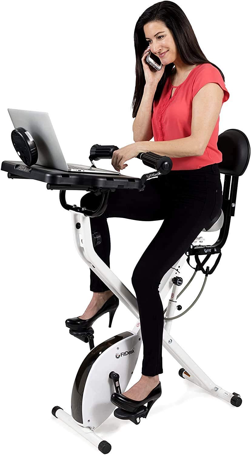 FitDesk Desk Bike 3.0 - Foldable Exercise Bike with Adjustable Workstation for Home & Office | Stay Active While Working or Studying