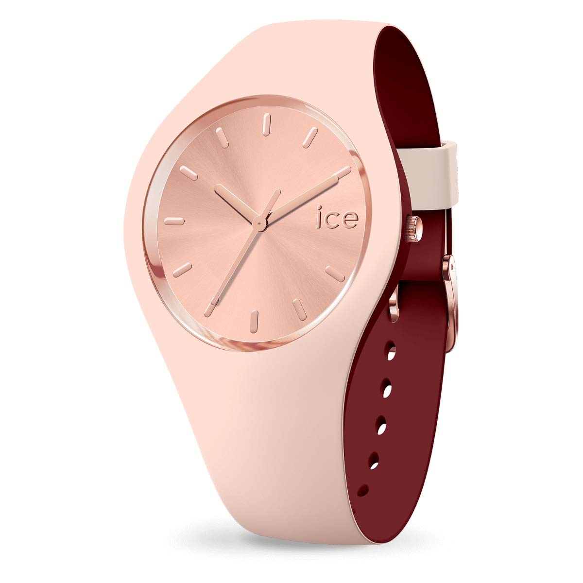 Ice-Watch ICE Duo Chic Nude Pink Women's Watch with Soft Silicone Strap - Stylish Casual & Dressy Timepiece for Everyday Wear, Office, and Special Occasions - Model 016985 (Medium Size)