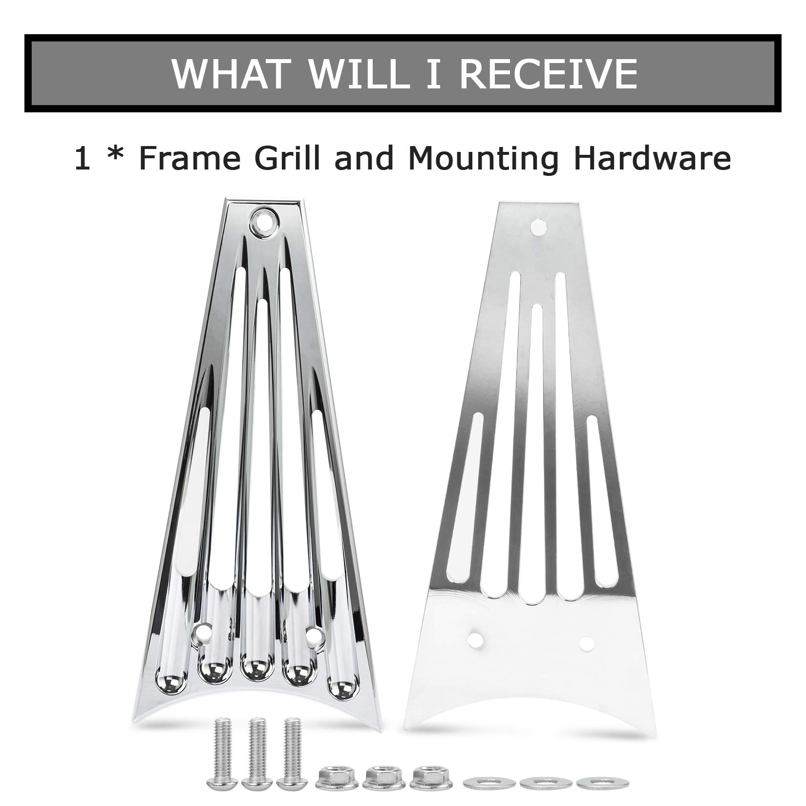 PSLER Chrome Motorcycle Edge Cut Frame Grill for Harley Touring Street Glide FLHT FLHX FLHTK FLHR FLTR Electra Glide & Road King 2009-2013 - Enhances Style & Airflow for Custom Bike Builds