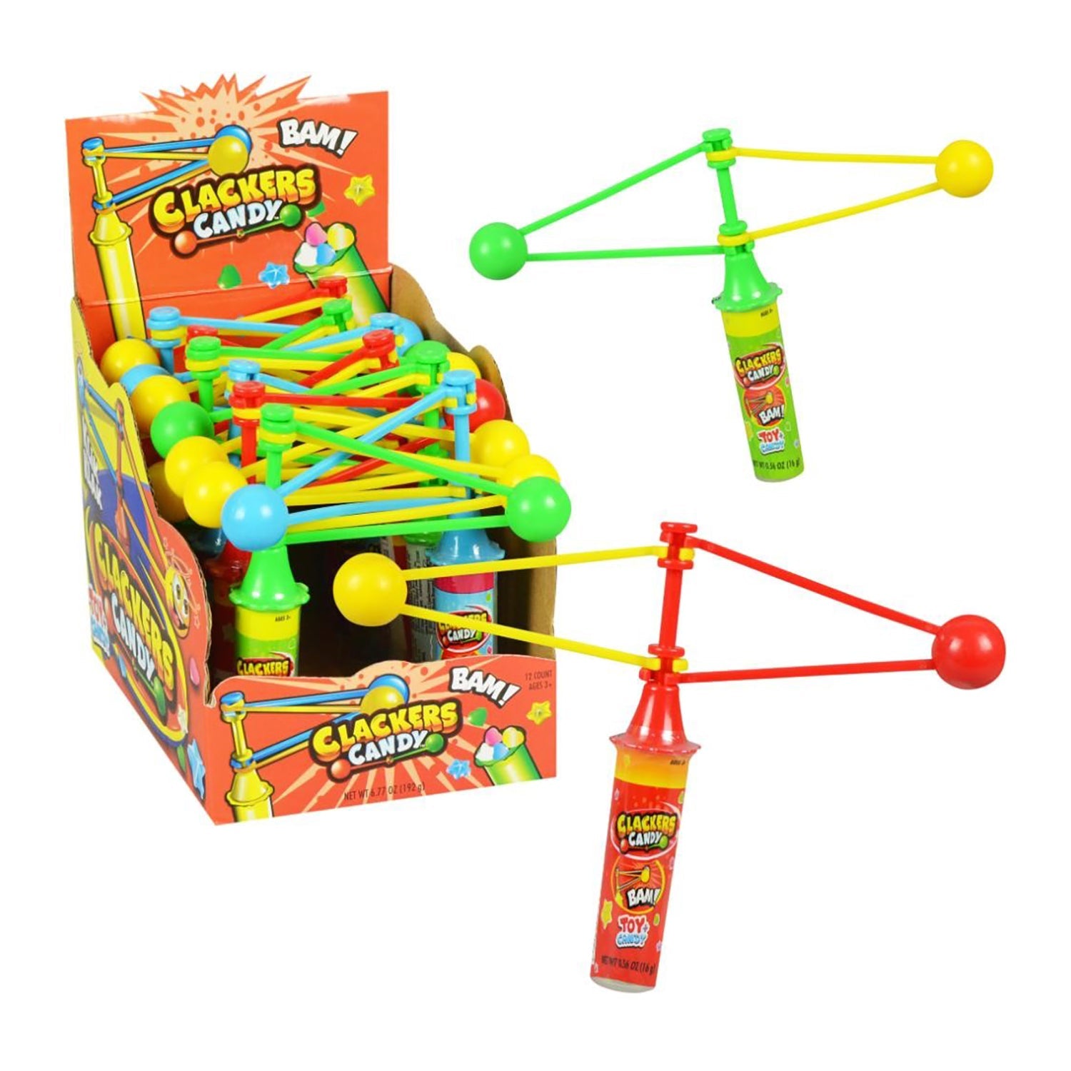 Koko's Clacker Toy and Candy Set - 12 Count Box - Fun Party Favors for Kids, Birthday Gifts & Classroom Rewards