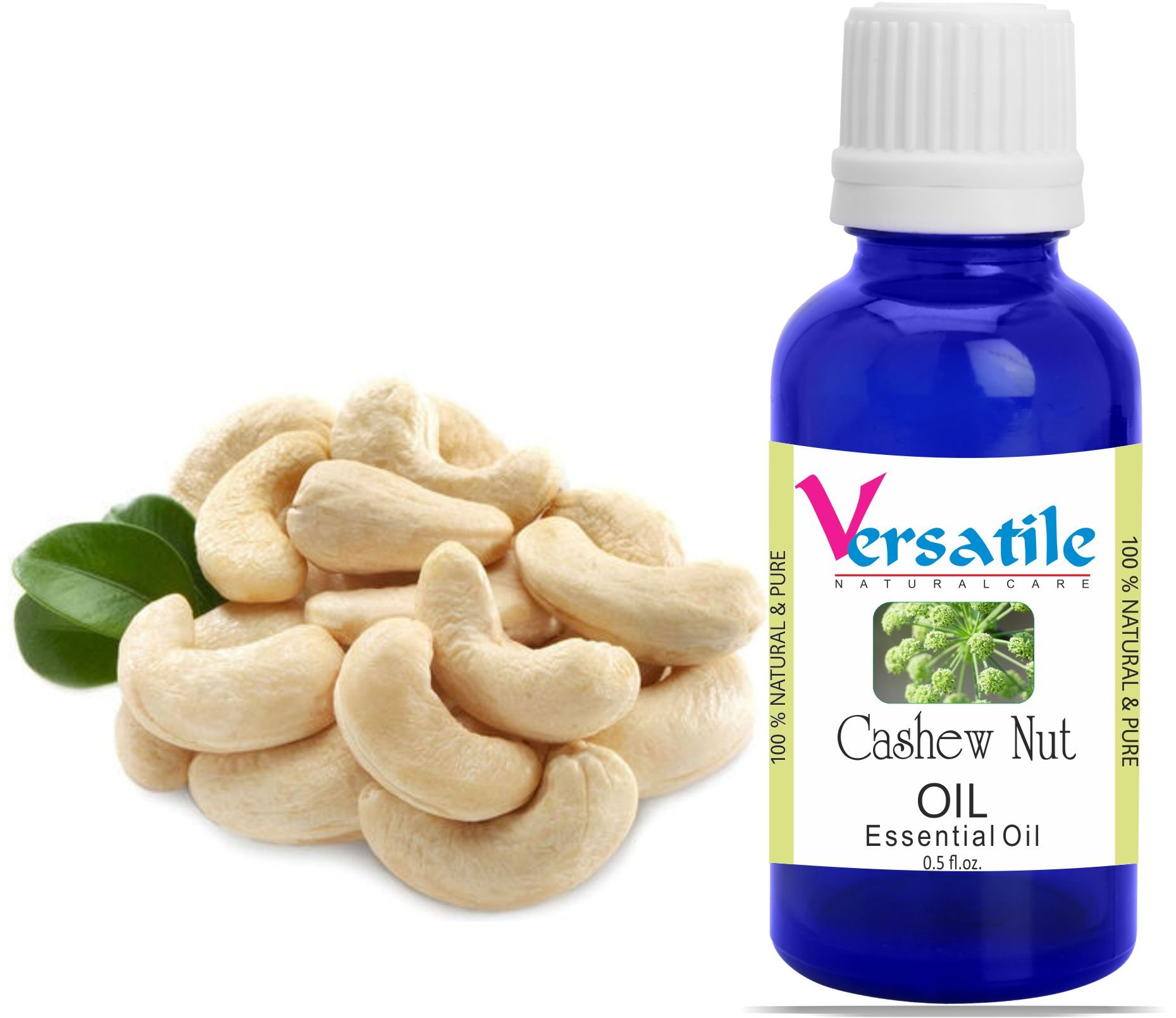 100% Pure Natural Cashew Nut Essential Oil for Aromatherapy, Diffusers & Massage - 3ML to 1000ML Bottle Size Options - Perfect for Relaxation, Skin Care & Home Spa
