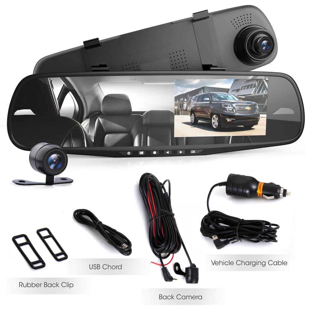 HD Car Backup Camera and Rearview Mirror Display Kit - 360° Parking Assistance for Safe Reversing & Night Driving (Universal Fit for Most Vehicles)