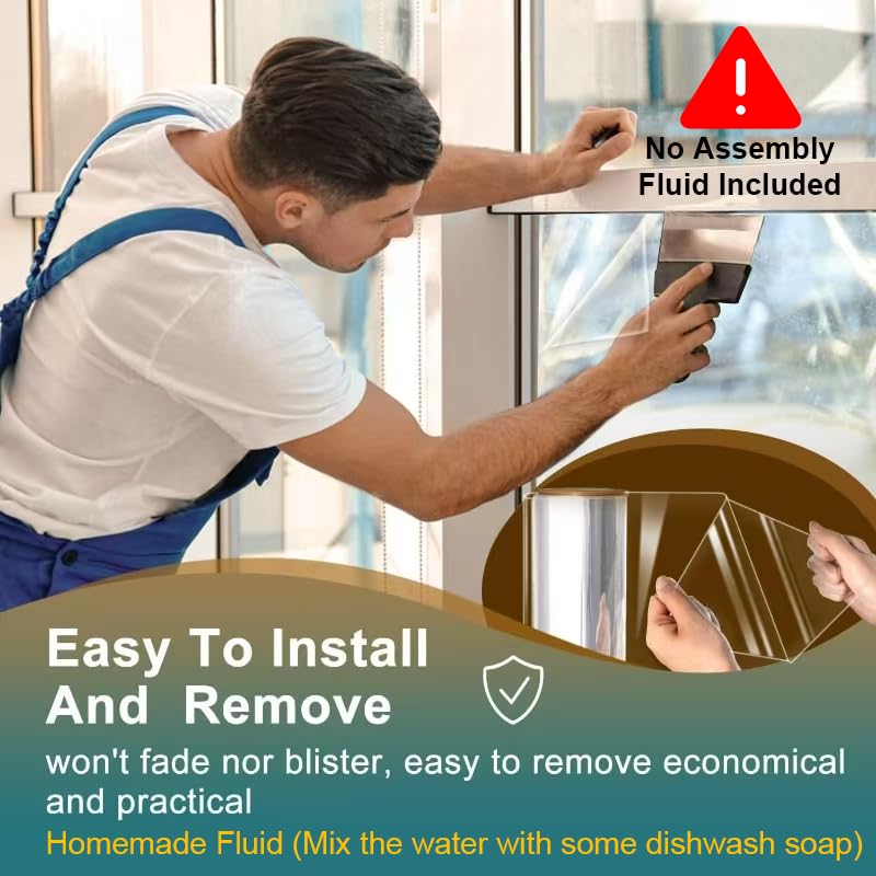 4 Mil Clear Security and Safety Window Film - Shatterproof Anti-Shatter Clear Film for Glass Windows - Ideal for Home, Office, and Commercial Use