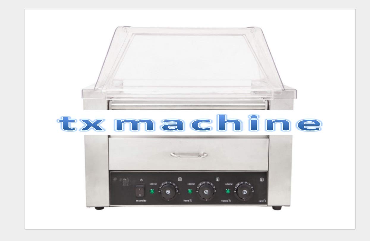 Commercial Hot Dog Roller Machine with 7 Stainless Steel Tubes - 110V/60Hz Hot Dog Warmer & Contact Grill for Restaurants, Food Trucks, and Events - Perfect for Fast Food Service, Carnivals, and Outdoor Catering