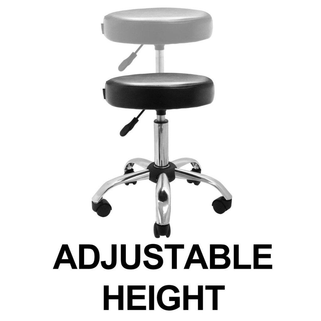 Premium Hydraulic Adjustable Height Rolling Stool with Ergonomic Design - RS541/2 - Perfect for Salon, Tattoo Studio, Medical Office & Industrial Workspaces
