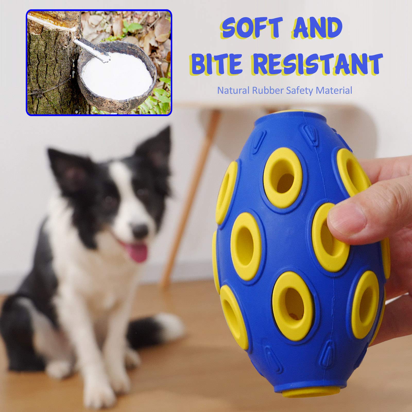 FONPOO Durable Treat Dispensing Dog Toys - Squeaky Chew Resistant Toys for Aggressive Chewers - Interactive Fetch Tennis Balls for Medium & Large Breed Dogs - Perfect for Training, Playtime & Mental Stimulation