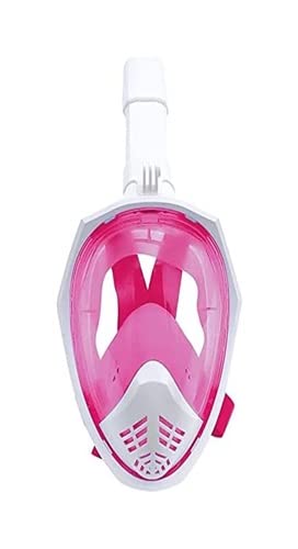 ZYHZJC Full Face Snorkel Mask - Adjustable Dry Top Diving Goggles with Waterproof Earplugs for Adults & Kids (Pink, Size L-XL) - Perfect for Snorkeling, Swimming, Beach Vacations & Underwater Photography