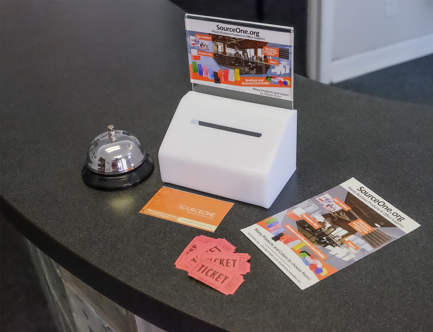 Heavy Duty Acrylic Donation Box with Lock & Sign Holder - Secure Ballot Box for Voting, Fundraising, Events & Charity Collections