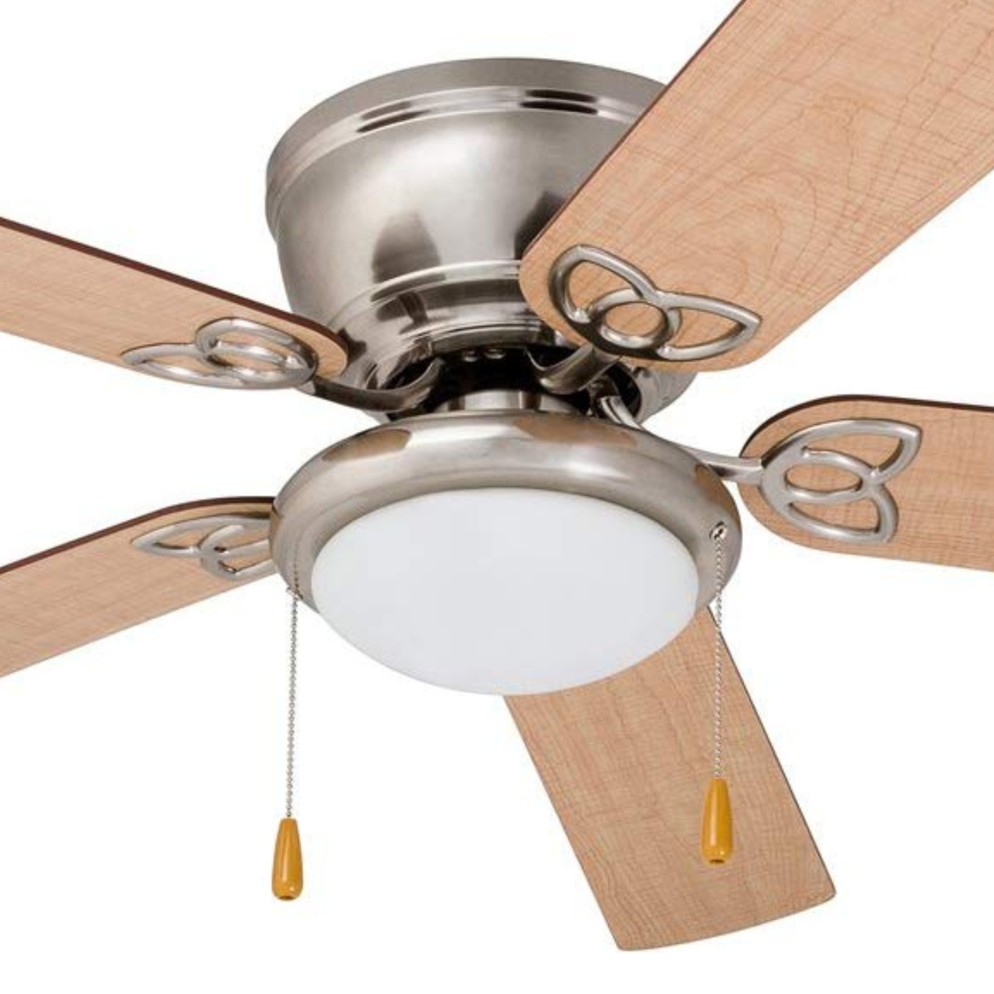 52 Inch Benton Brushed Nickel Ceiling Fan with Pull Chain - Perfect for Living Room, Bedroom, and Outdoor Patio Cooling