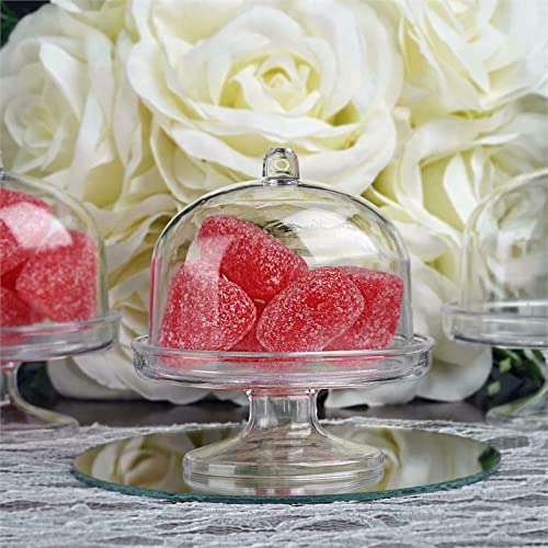 12-Piece Mini Clear Plastic Cake Dome Lids & Containers - Versatile Party Wedding Tableware for Desserts, Cupcakes & Food Display (DFAO-1-Z1904) - Perfect for Catering, Buffets, and Home Baking