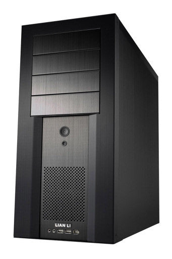 Lian Li PC-A09B Black Aluminum Mid Tower Computer Case - Compact ATX Gaming PC Case for High-Performance Builds & Home Office Setups