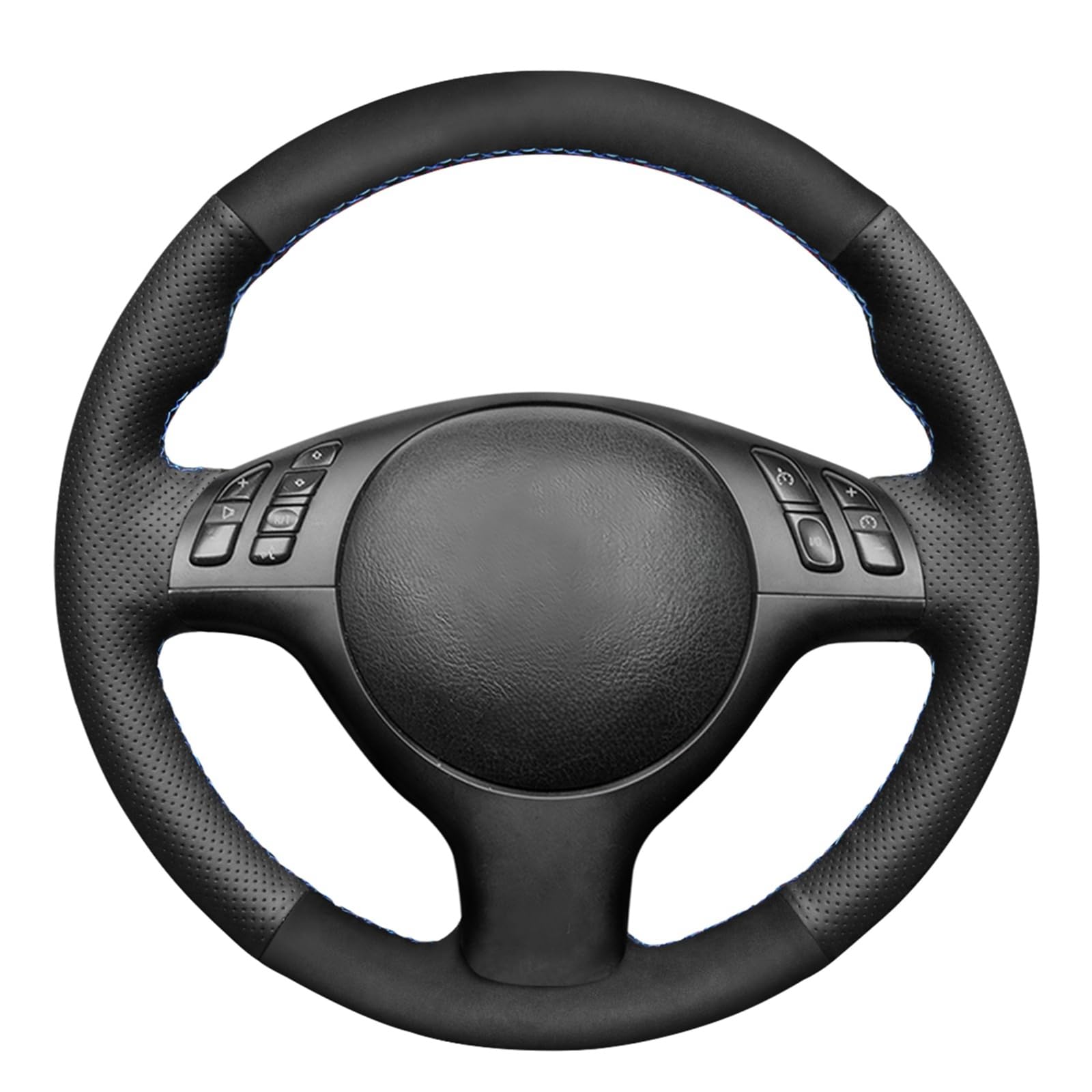 Premium MEWANT Leather Steering Wheel Cover for BMW 3 Series E46, E46/5, 5 Series E39, M3 & M5 - Anti-Slip Grip, Enhanced Comfort for Driving & Road Trips