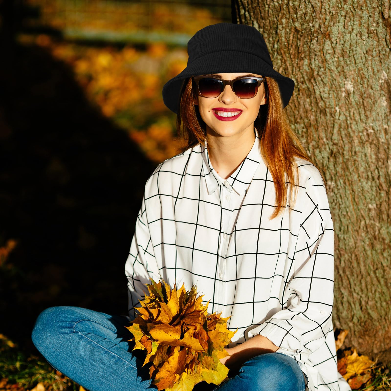 Corduroy Bucket Hat for Women & Men - Adjustable, Packable Sun Hat for Travel, Golf, Beach & Outdoor Activities | UV Protection Lightweight Summer Hat