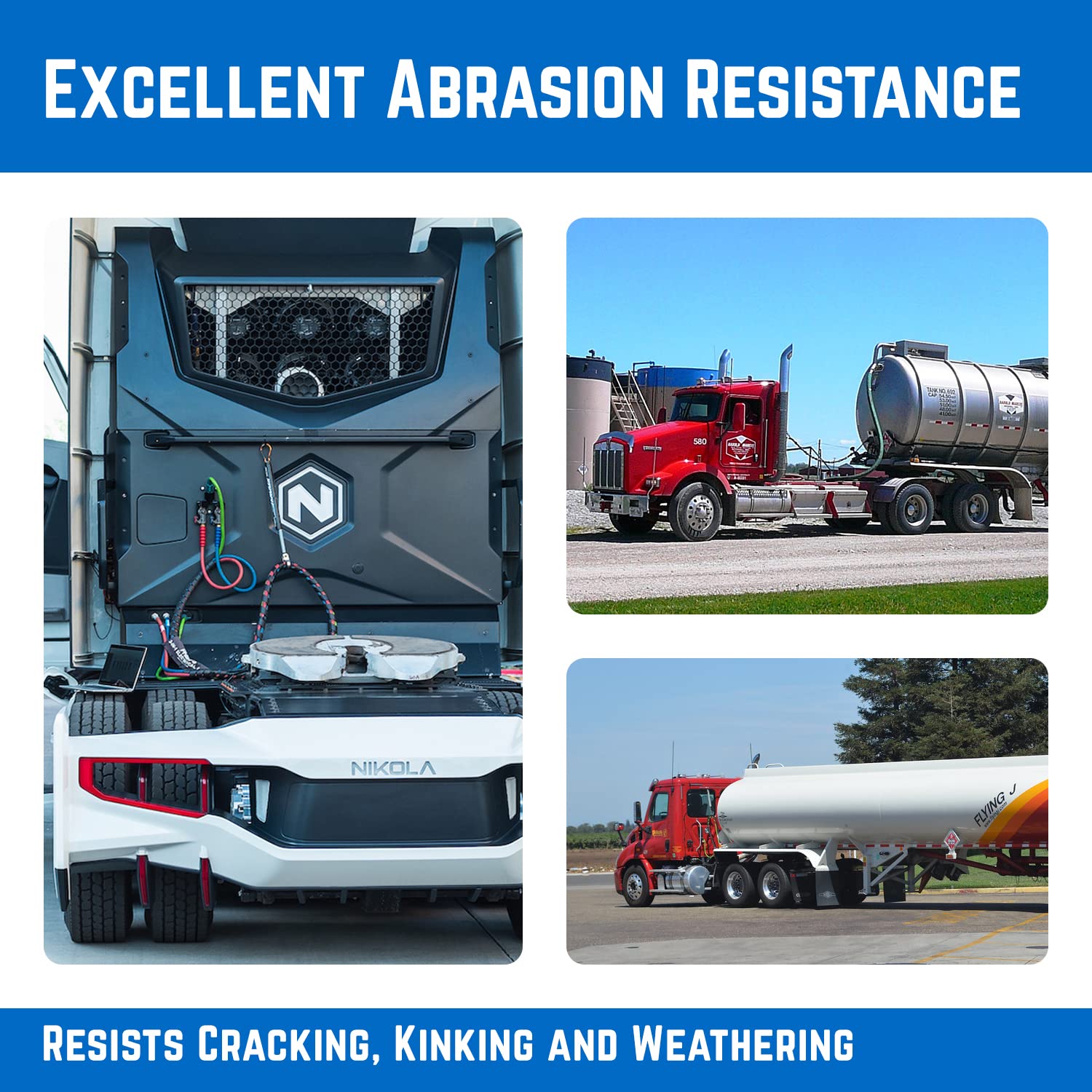 15 FT Heavy Duty Air Line Hose Assembly Set - Straight Air Power Hoses for Trailer & Truck Tractors Parts - Ideal for Commercial Vehicle Brake Systems & Pneumatic Applications