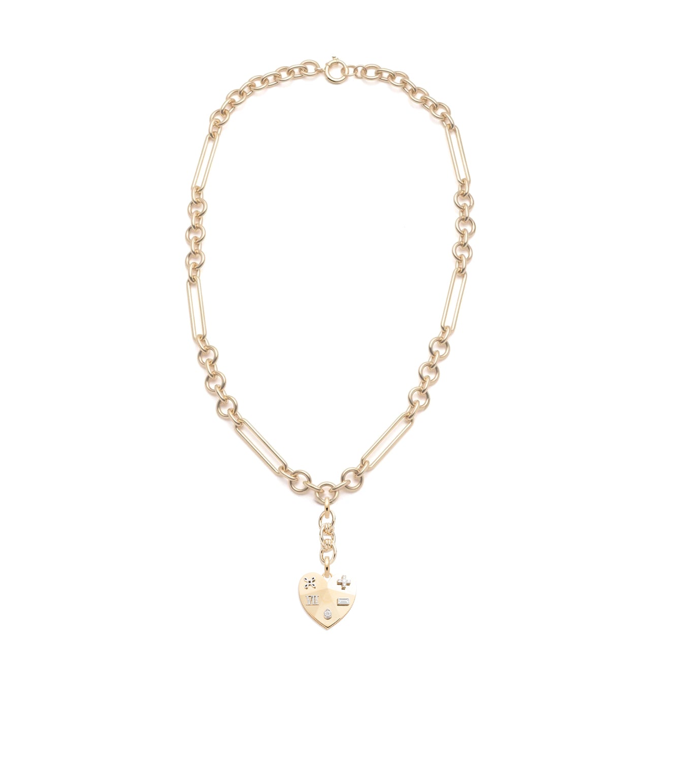 Ever Growing Love Vivacity: Facets of Love Midsized Mixed Clip Chain Necklace - Elegant Layered Jewelry for Women, Perfect for Date Nights, Anniversaries & Special Occasions