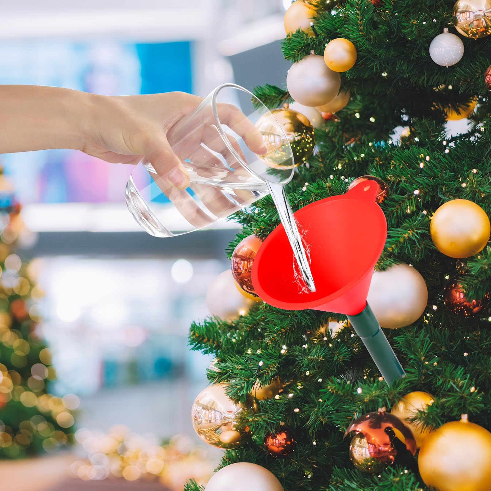 Christmas Tree Watering Funnel - Leak-Proof Long Spout Watering System for Live Tall Christmas Trees | Xmas Plant Watering Tool for Easy Holiday Tree Care | Perfect for Home, Office & Holiday Decorations