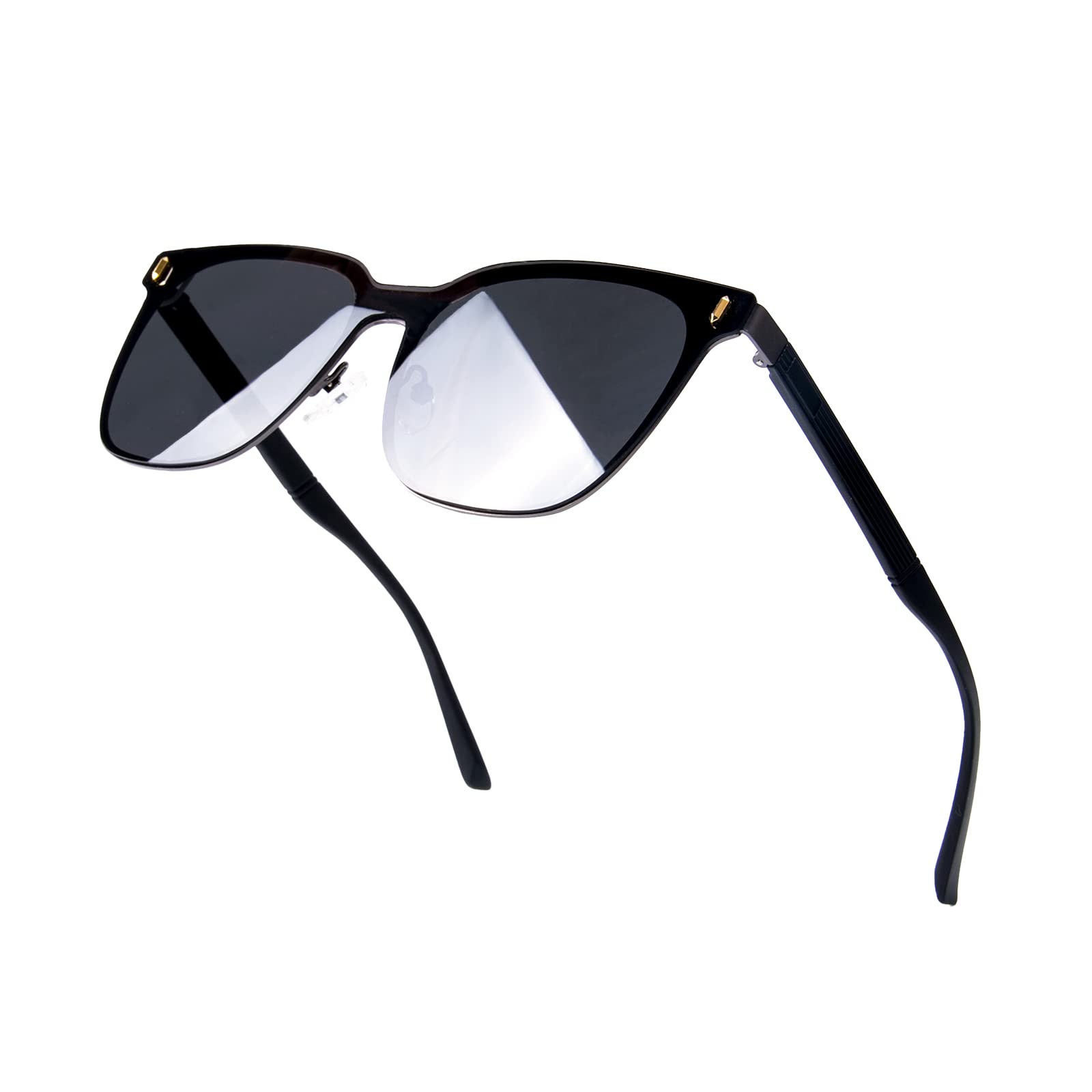 Stylish Rimless Metal Polarized Sunglasses for Women & Men - UV400 Protection, Lightweight & Durable - Perfect for Driving, Beach, Outdoor Activities (Jaydn Multicolor)