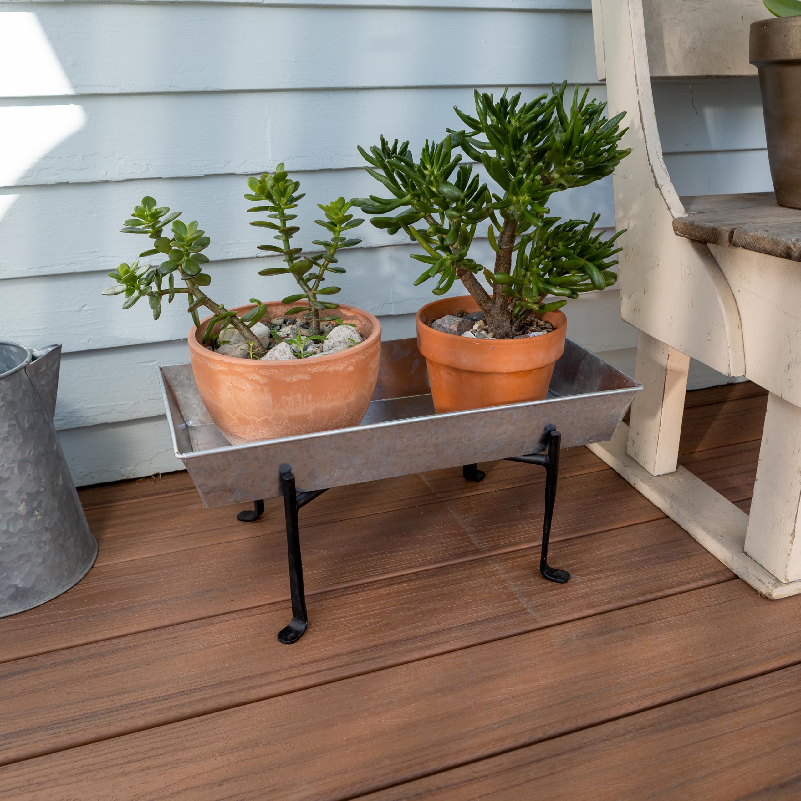 Achla Designs 150-0001 Black Folding Tabletop Plant Stand - Perfect for Indoor Herb Gardens, Balcony Decor & Small Space Gardening