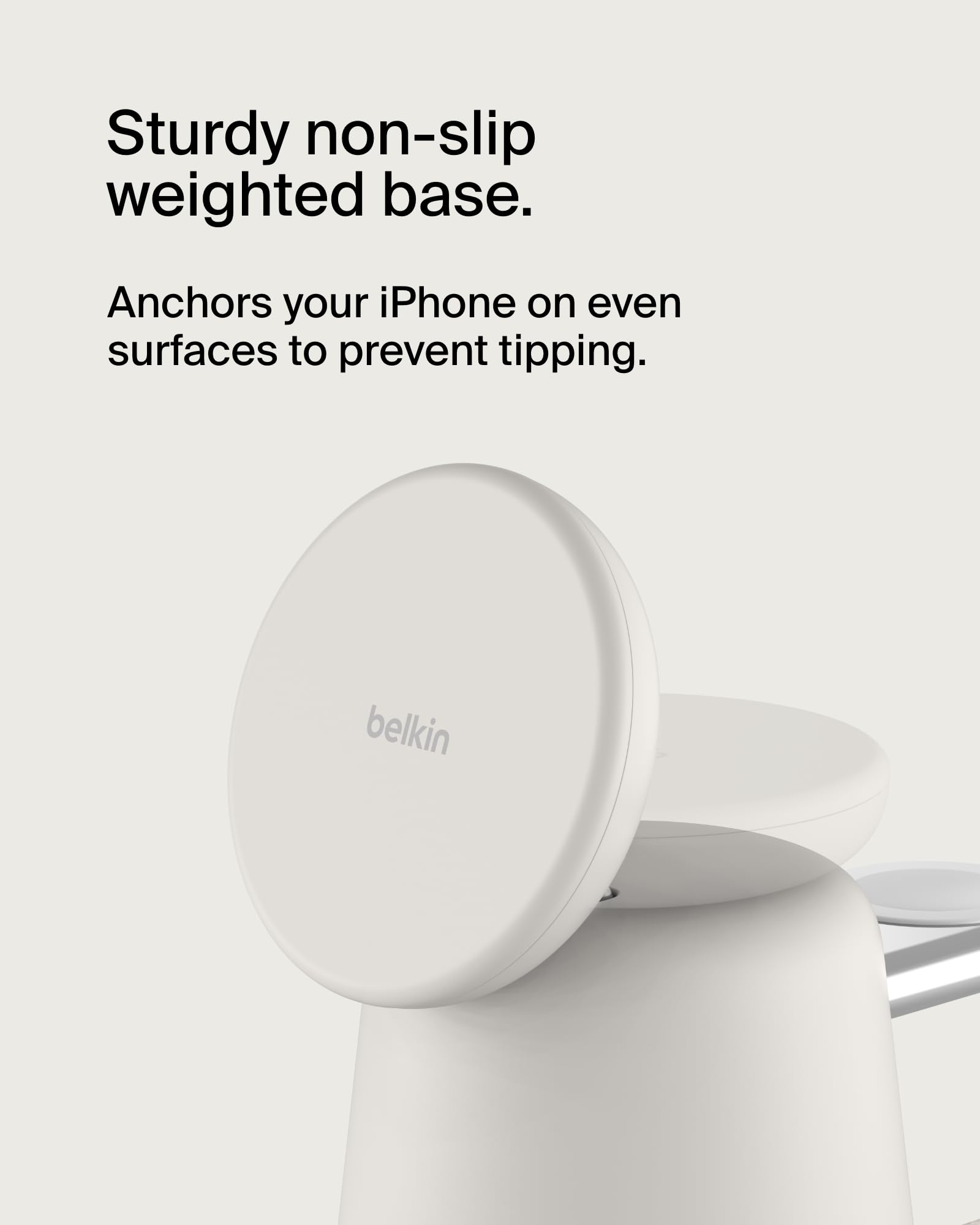 Belkin 2-in-1 MagSafe Wireless Charging Dock 15W Fast Charger for iPhone 16/15/14/13 Series & AirPods | Dual Charging Station with Power Adapter | Perfect for Bedside, Office & Travel (Sand Color)