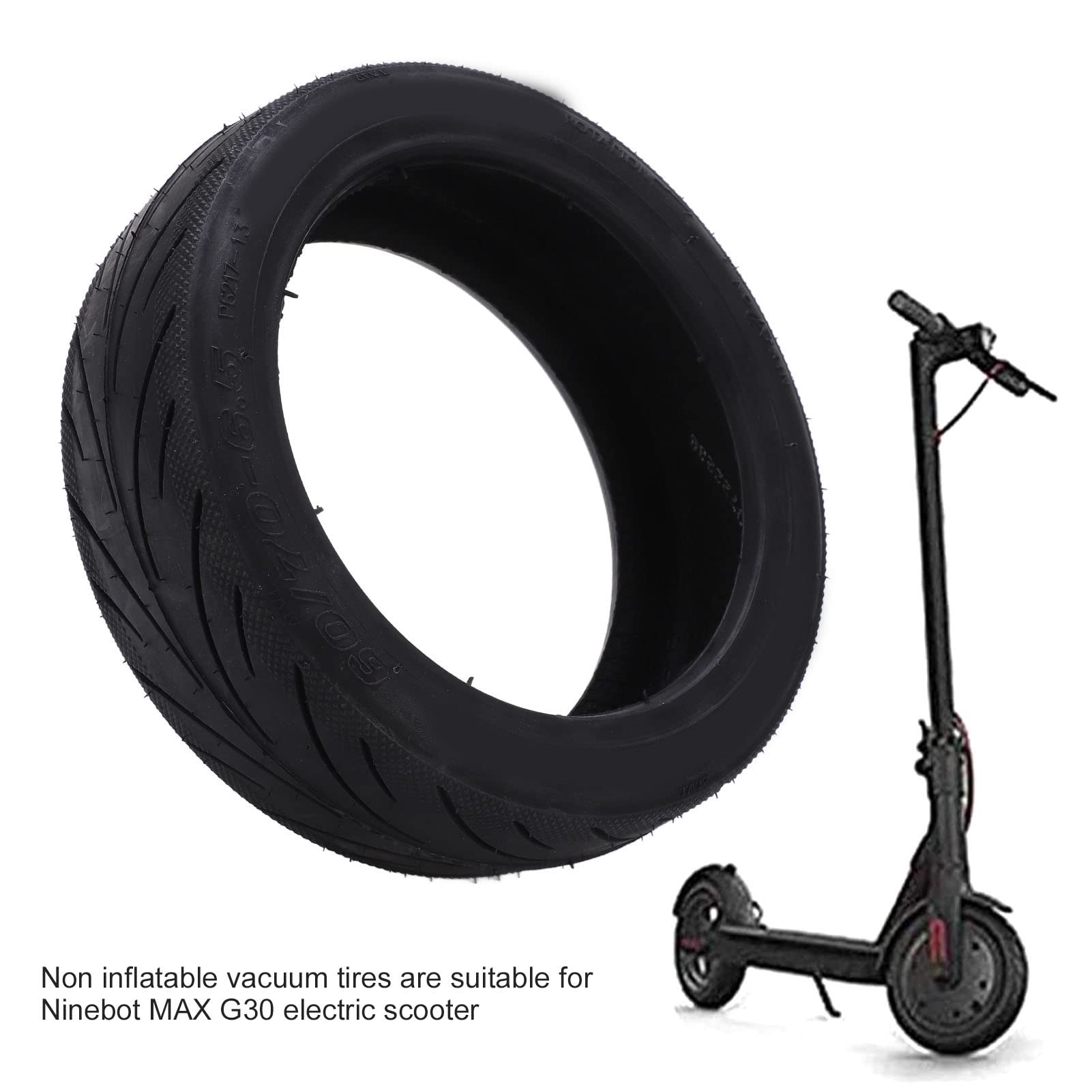 VGEBY 60/70-6.5 Electric Scooter Tires - Durable Rubber Vacuum Tires, Stable Non-Pneumatic Design for Smooth Ride | Perfect for Commuting, Urban Travel & Last-Mile Transportation