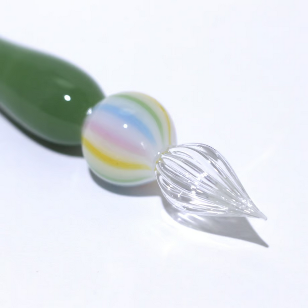 Japanese Glass Dip Pen - Candy & Matcha Green Colors - Perfect Gift for Writers, Calligraphy Enthusiasts & Artists - Ideal for Hand Lettering, Journaling & Creative Writing