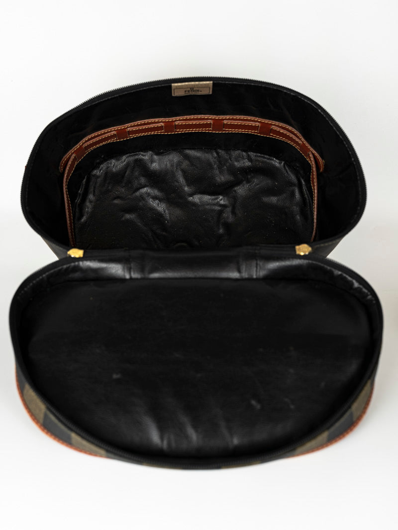 Fendi Striped Fabric Beauty Case - Travel Makeup Bag for Women, Perfect for Cosmetics Storage & On-the-Go Organization