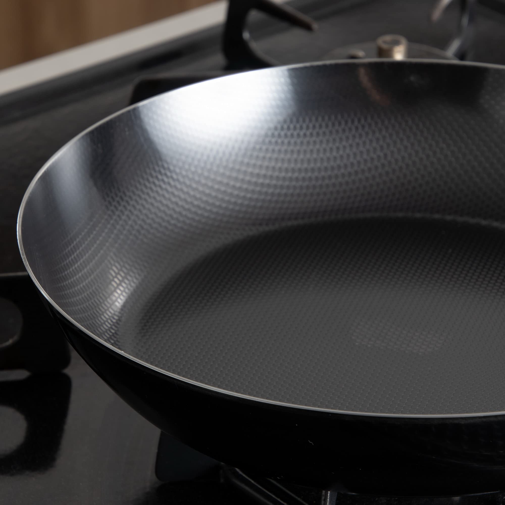 Endoshoji TKG 7.9 Inch Iron Frying Pan - Non-Stick, IH Compatible, Textured Embossed Surface for Less Oil & Better Cooking | Commercial Grade Japanese Skillet for Home & Restaurant Use - Perfect for Searing, Frying & Stir-Frying