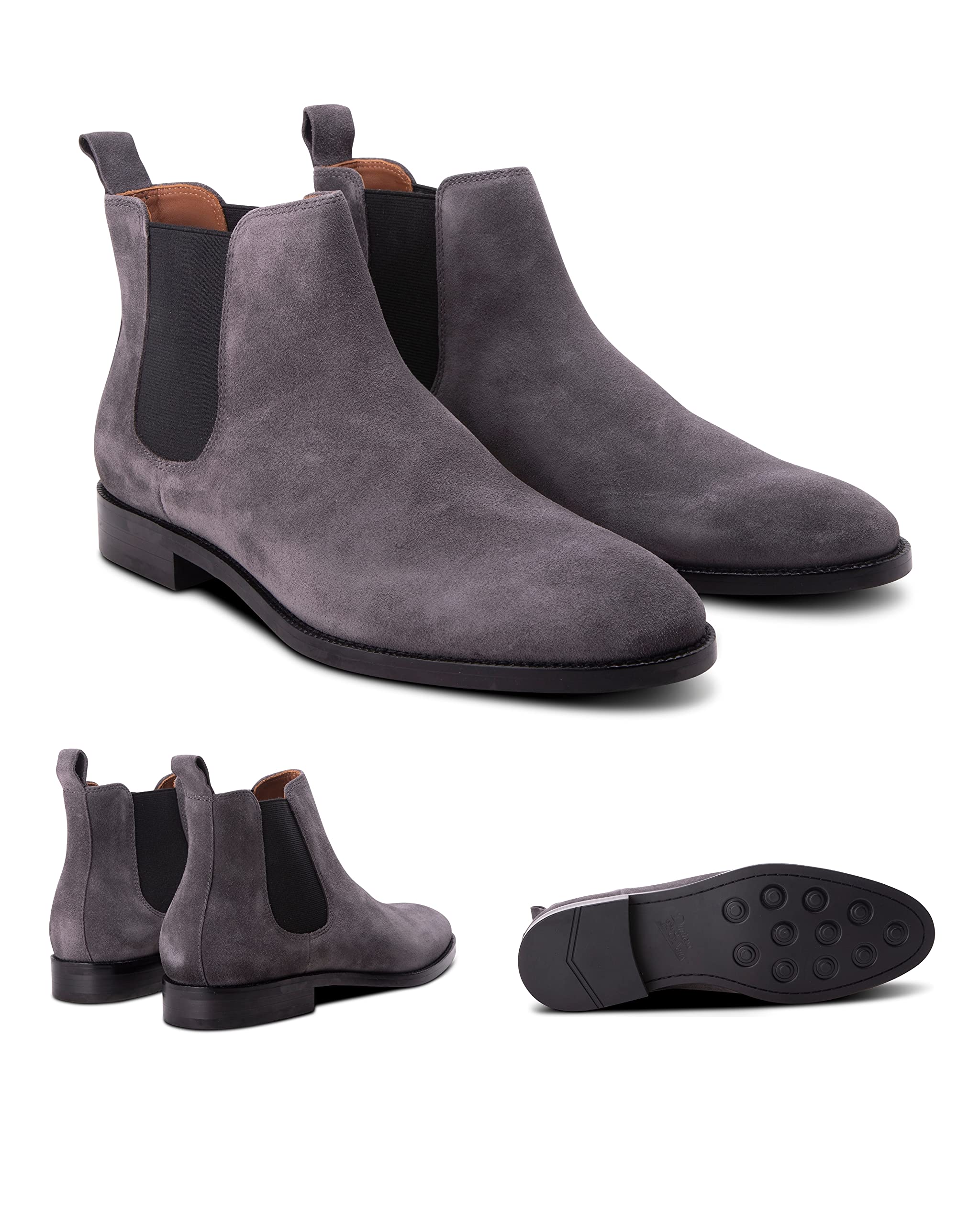 Dunross & Sons Men's Chelsea Dress Boots - Comfortable Leather Jayden Boots for Work, Casual & Formal Wear