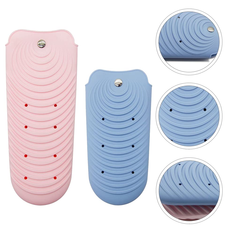 2-Pack Silicone Heat Insulation Covers for Hair Straightener & Curler - Protective Mat Pad for Styling Tools - Prevents Burns & Surface Damage - Perfect for Home Salon, Bathroom, Travel & Beauty Stations