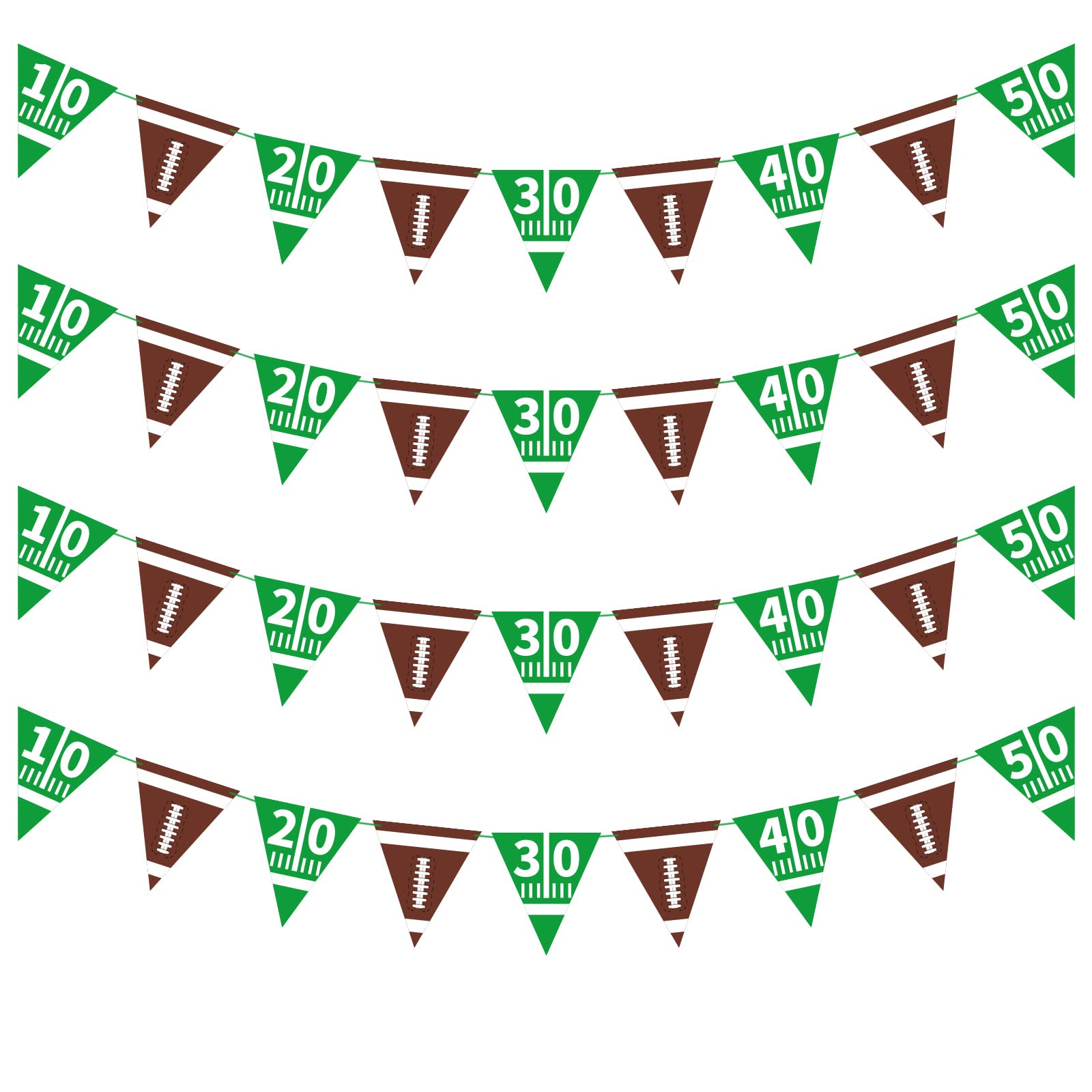American Football Party Decorations - Triangle Pennant Bunting Flags for Birthday, Tailgate & Game Day Decor | Football Theme Party Supplies