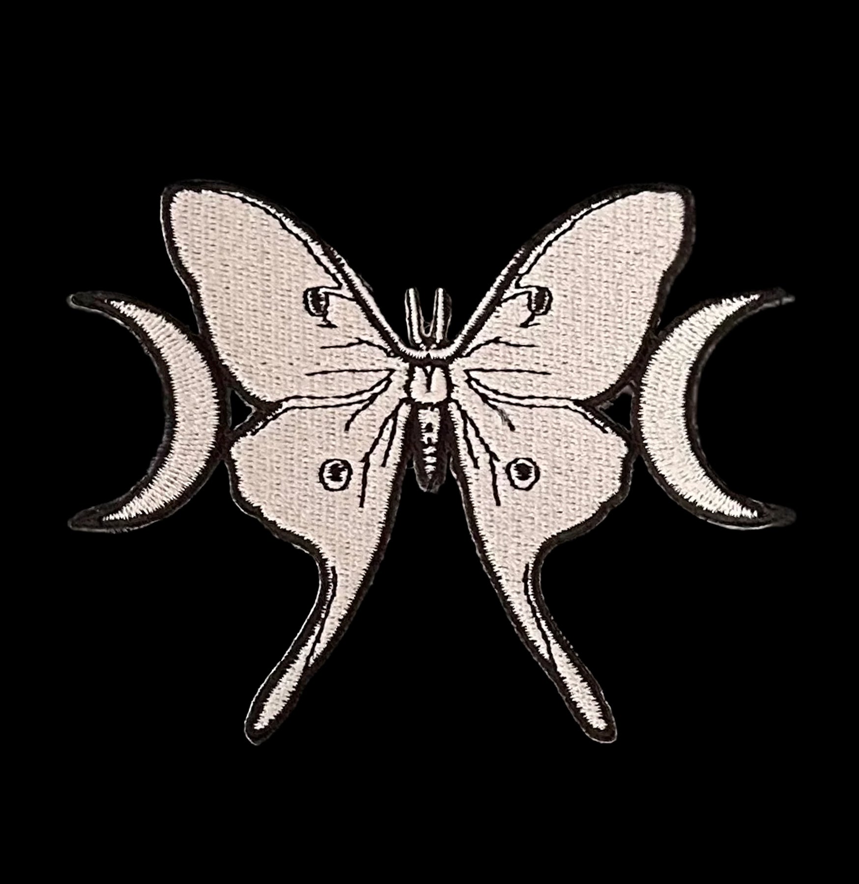 Luna Moth Iron-On Patch - Embroidered Insect Applique for Jackets, Bags & DIY Crafts - Perfect for Costumes, Backpacks & Fashion Accessories