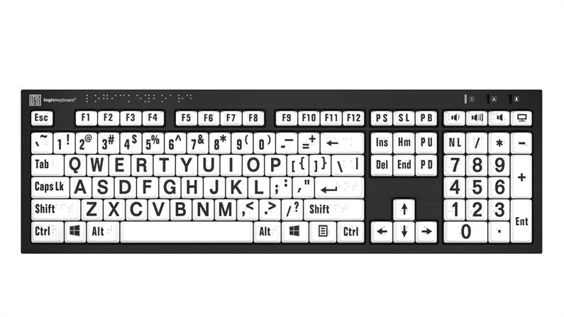 Braille QWERTY Keyboards - Large Print & Standard Options for Visually Impaired Users | Computer Accessibility for Blind & Low Vision Students & Professionals