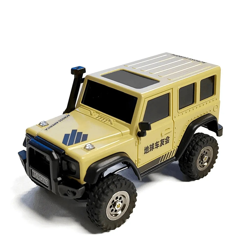 LDARC X43 Mini Rock Crawler 1/43 Scale 4WD RC Car - Ready to Run (RTR) Remote Control Off-Road Vehicle for Adults & Kids - Perfect for Indoor Crawling, Office Desk Racing & Backyard Adventures