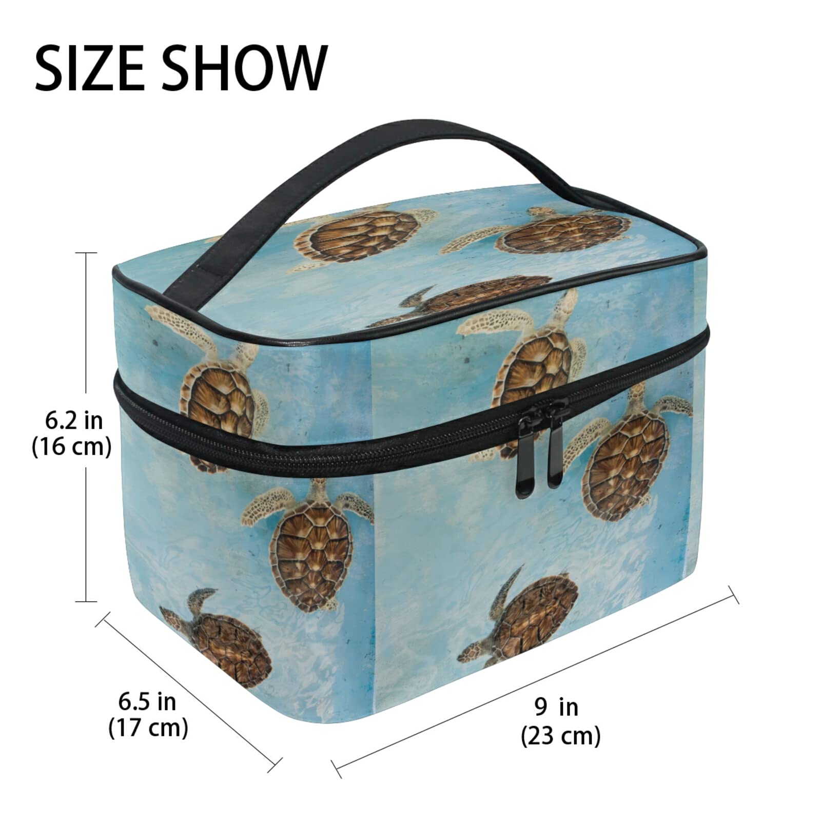 Waterproof Sea Turtle Makeup Bag for Women - Cute Animal Cosmetic Pouch Travel Toiletry Organizer - Perfect for Travel, Gym, Beach & Daily Use
