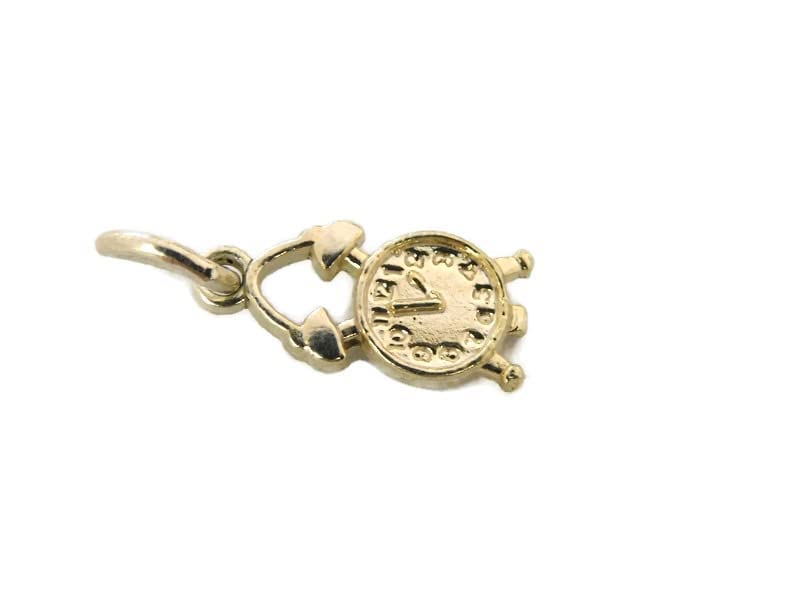 14K Yellow Gold Alarm Clock Charm Pendant - Elegant Jewelry Gift for Women, Perfect for Necklaces & Bracelets - Ideal for Birthdays, Anniversaries & Special Occasions