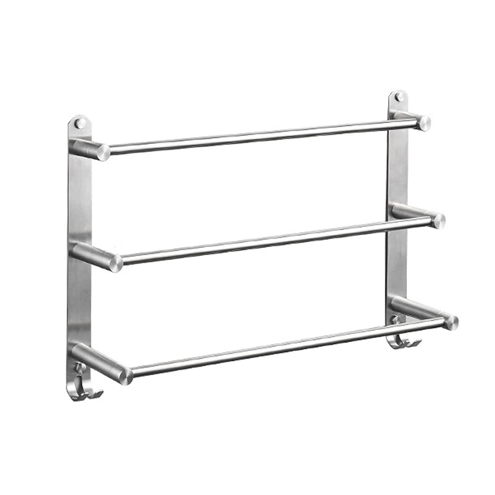 Stainless Steel Wall Mounted Bath Towel Bar with Hook - 19.6 Inch Brushed Nickel Towel Rack for Bathroom, Kitchen & Spa - Durable Towel Holder & Ladder for Home Decor