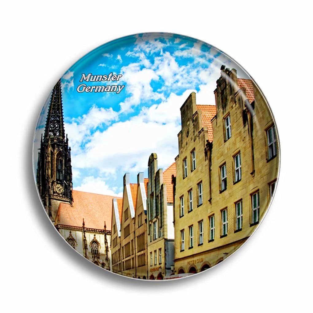 Germany Munster Glass Fridge Magnets - Cute Crystal Refrigerator Magnets for Whiteboard, Office & Home Decor - Perfect Souvenir Gift for Travel Lovers & Collectors (Use on Fridge, Whiteboard, Locker, or as Memo Holder)