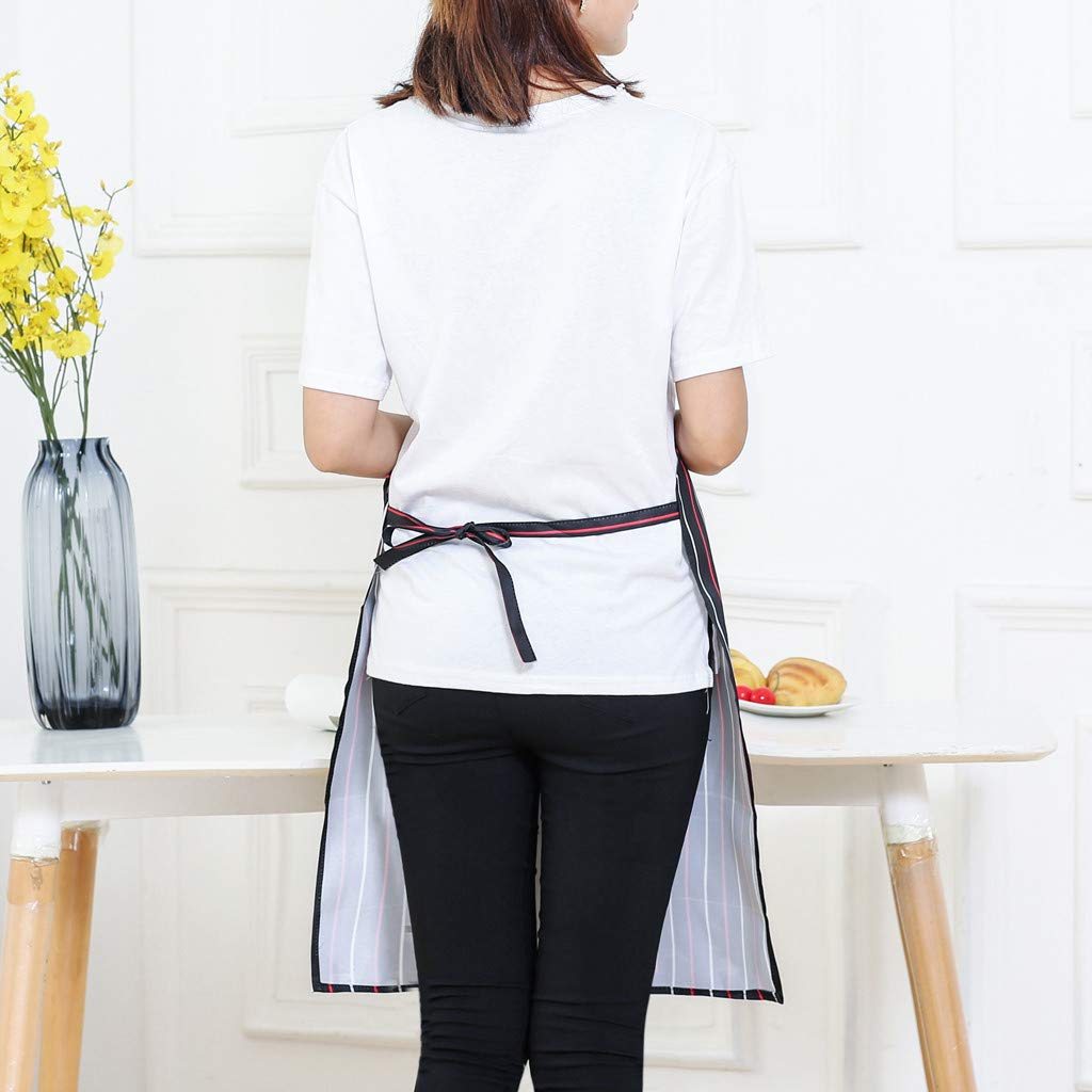 HHmei Women's Chef Apron with Pockets - Premium Kitchen & Restaurant Bib Apron Dress for Cooking, Baking & Grilling - Perfect for Home Chefs, BBQ Parties & Professional Use