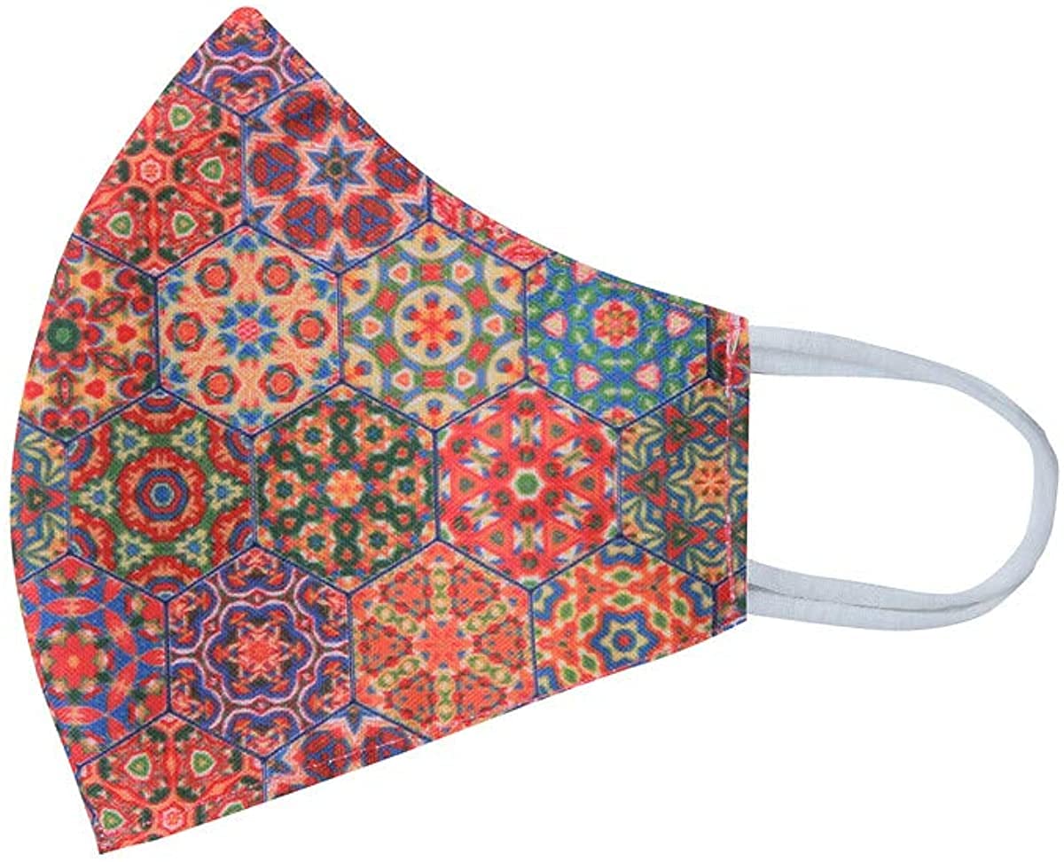 SAJANI 100% Cotton Face Mask for Women - 3-Layer Breathable, Washable & Comfortable Fabric - Lightweight Multi-Printed Reusable Masks (Pack of 6) - Perfect for Daily Use, Travel, Work & Outdoor Activities