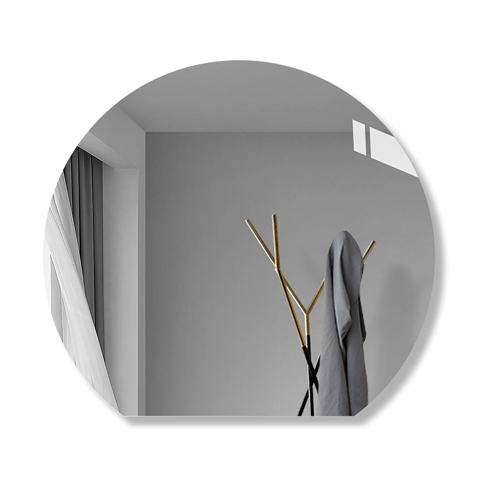Frameless Bathroom Mirror 70cm - HD Wall Mounted Vanity Mirror for Modern Bathrooms, Semicircular Design, Perfect for Makeup & Shaving